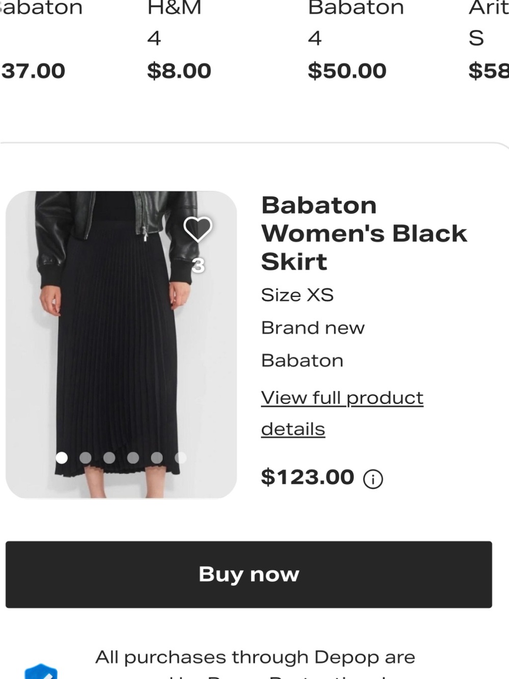 Aritzia Black Pleated Midi Skirt